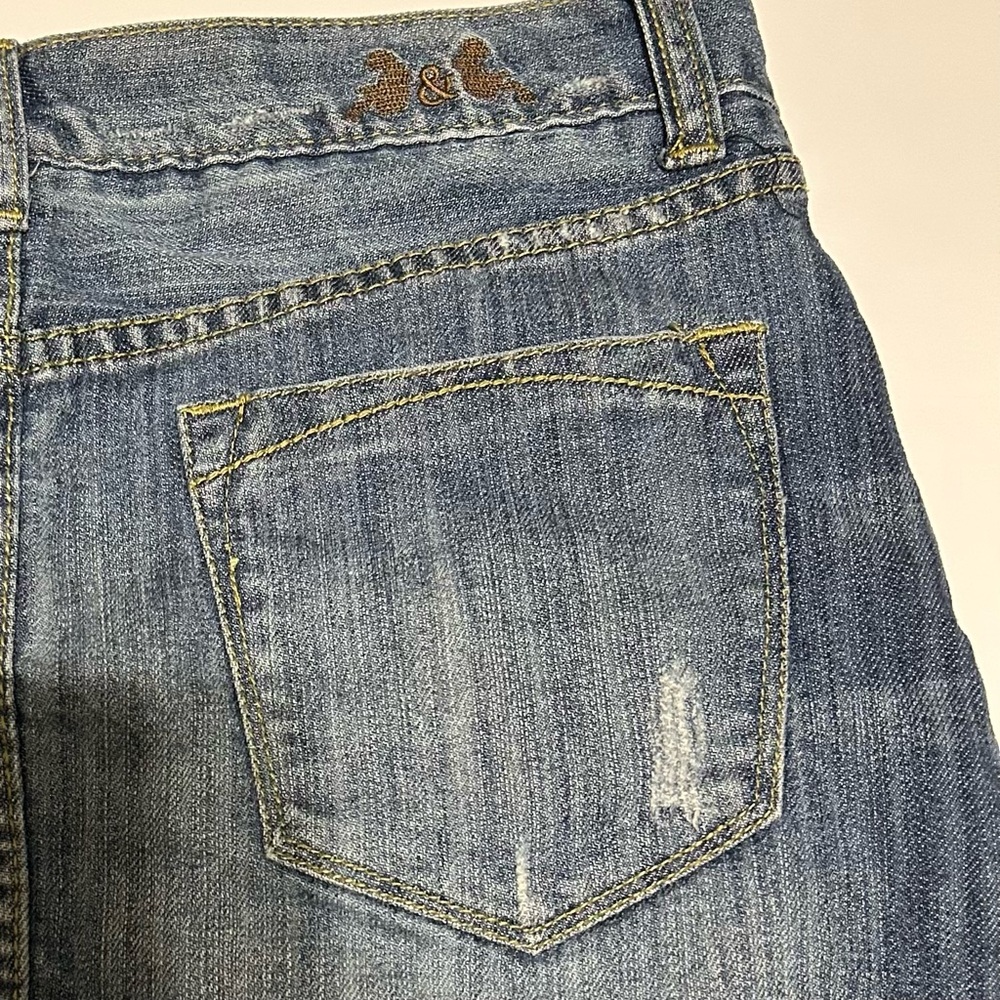 Chelsea & Violet Margot Mini Denim Skirt C&V Distressed Y2K Sz 27 - Picture 4 of 5